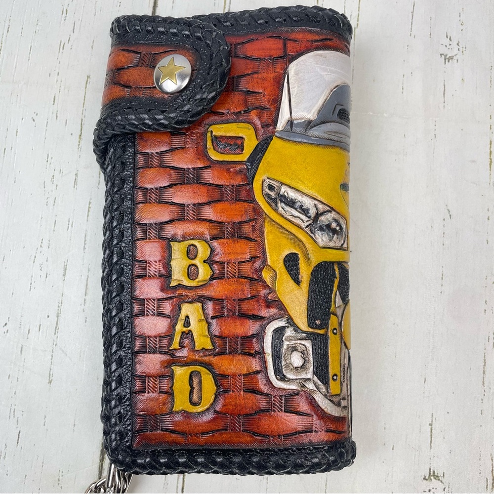 Genuine Leather Custom Biker Wallet - Picture 12 of 14